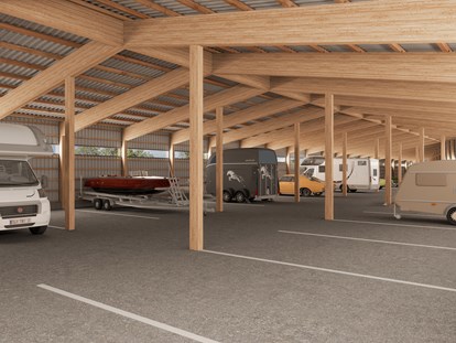 Abstellplatz - Art des Unterstellplatzes: Parkhaus/Garage - Hall of Fame Pucking Stellplätze für Wohnmobile, Anhänger und Boote