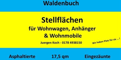 Abstellplatz - geeignet für: Reisemobile - Region Schwaben - Stellplatz Waldenbuch