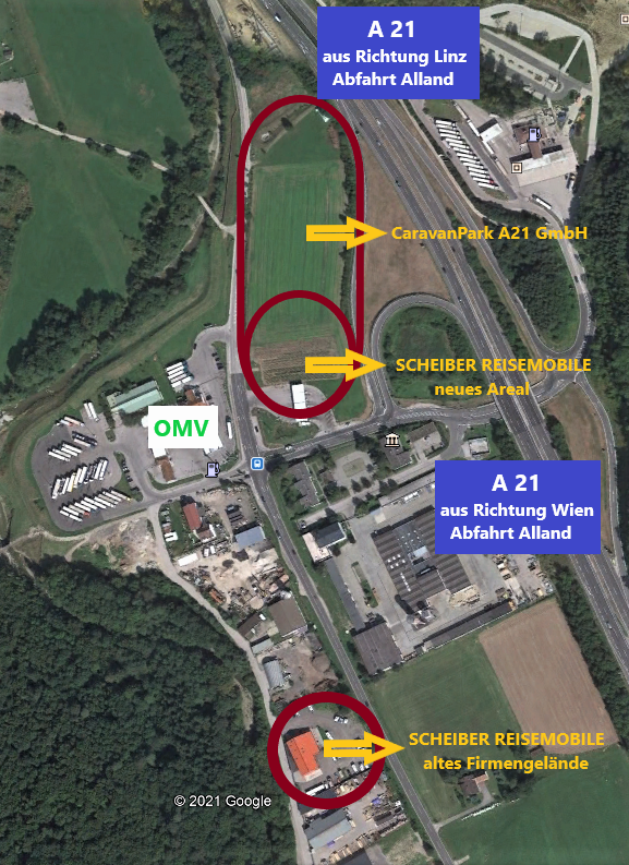 Abstellplatz: Caravanpark A21 / Alland