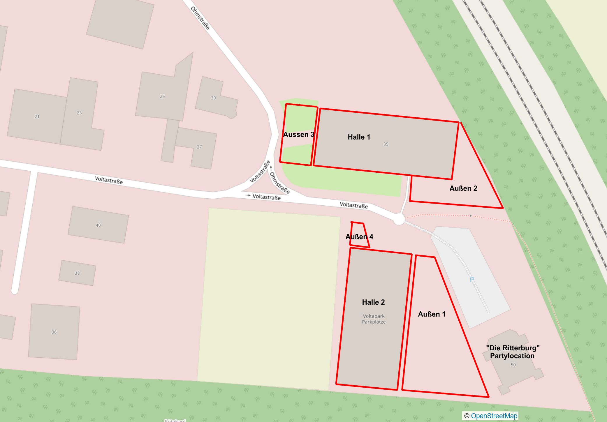 Einstellplatz: Geländeplan - Volta-Park Bergheim