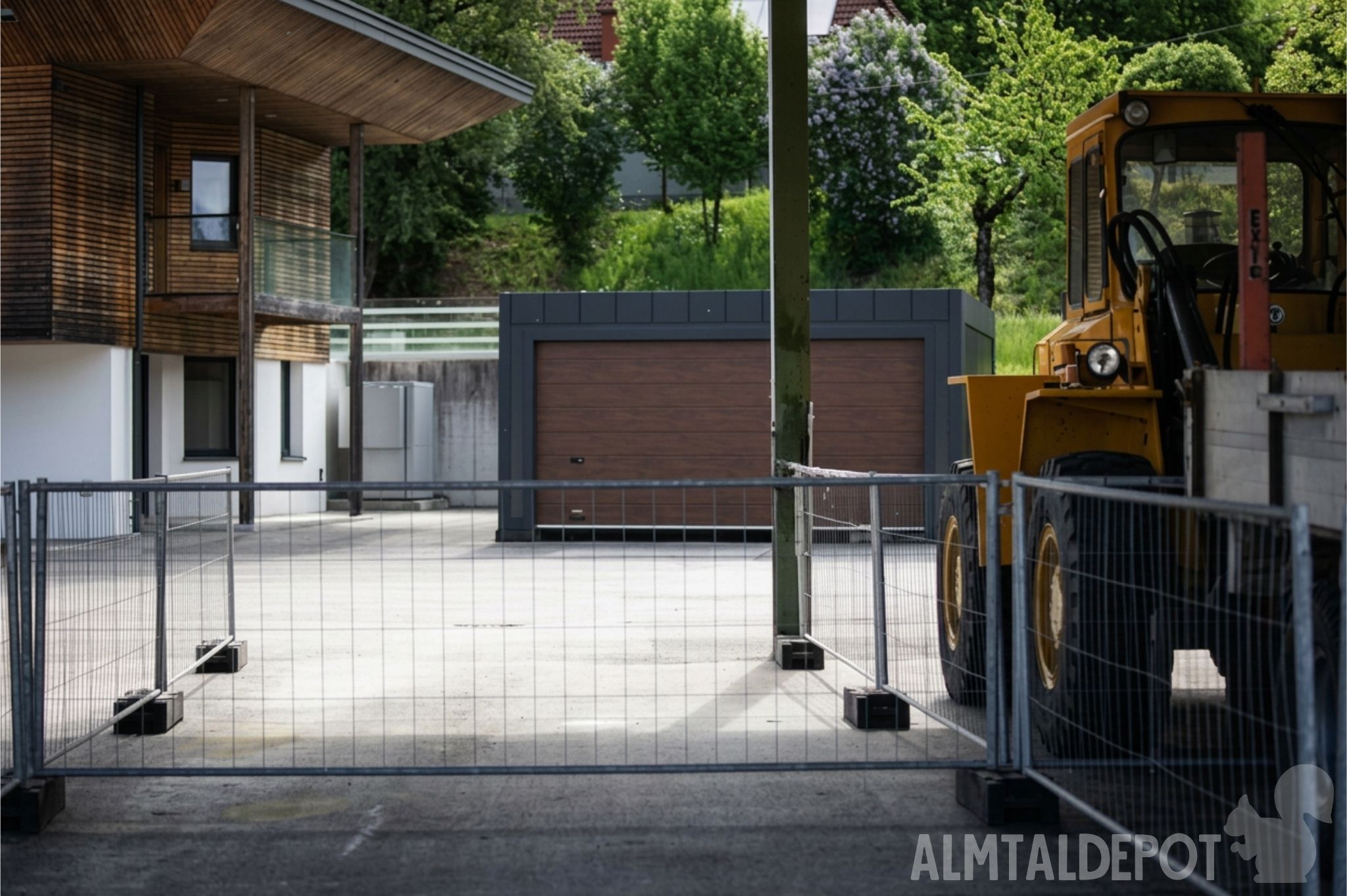 Einstellplatz: freie Carportboxen, abgetrennt an 3 Seiten, besenrein, asphaltiert, Einstellplatz für Auto bis LKW, großzügige Einfahrtshöhe - Almtaldepot